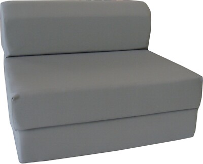 Gray Sleeper Chair Folding Foam Beds, Portable Studio Guest Bed 6 x 48 x 72