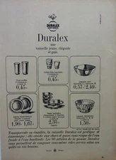 advertising tableware DURALEX SAINT GOBAIN year 1957 m1577
