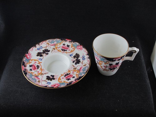 1879 English Porcelain Trembleuse Demitasse Cup n Saucer Brownfield Transferware - Picture 4 of 7