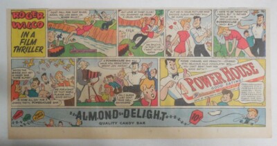 Power House Candy Bar Ad: Roger Wilco: In A Film Thriller !1940's Size: 7.5 x 15
