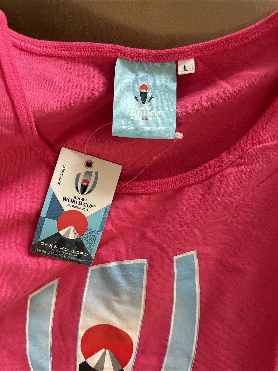 rugby world cup 2019 Japan Official T Shirt Size L Hot Pink | eBay