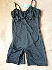 SPANX Size 1X Very Black Shaping Lace Mid Thigh Bodysuit Style 10416R NWT