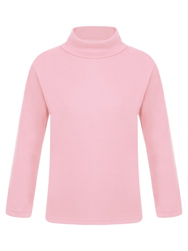 Kids Boys Girls Thermal Tops Solid Long Sleeves Turtleneck Baselayer Shirts - Picture 18 of 118