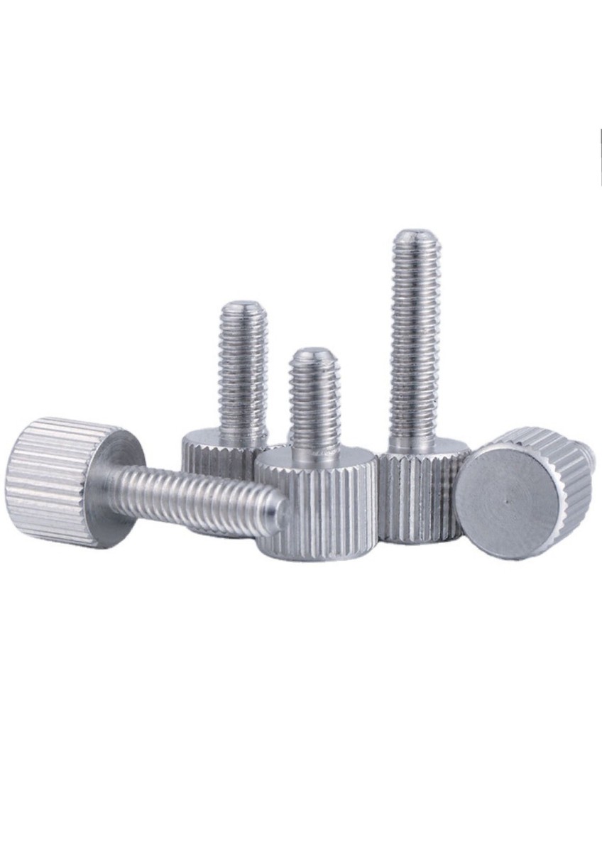 MECCANIXITY 4-Pack M5 X 20mm Knurled Thumb Screws – 304 Stainless Steel Flat Head Fasteners For Lighting, Electronics & Machine Assemblies – Tool-Free Gripping