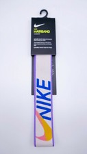 Nike Elastic Cross Stitch Headband Youth White/Pink Gaze/University Gold