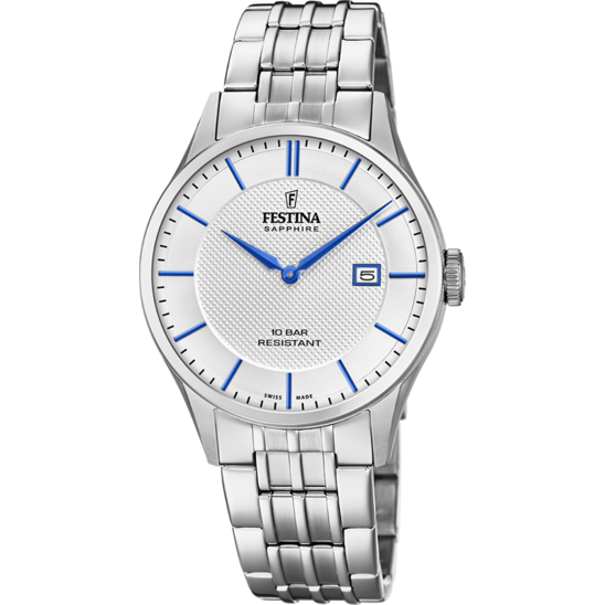Orologio Festina Uomo Sapphire F20005/2 Swiss Made acciaio Argento indici  Blu | Acquisti Online su eBay