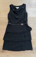 Danny & Nicole Black Sleeveless Tiered Evening Dress Gown Size 8