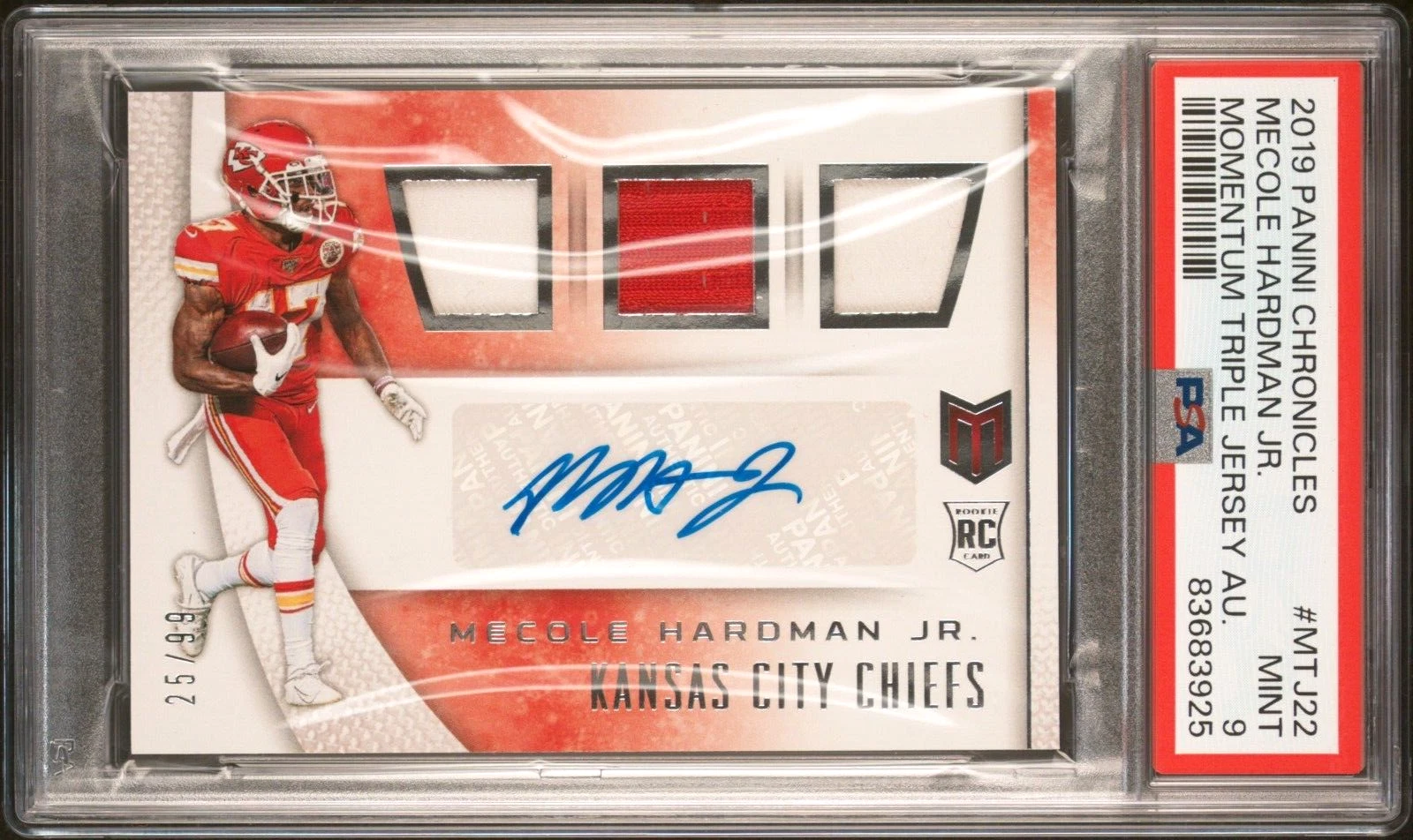 Mecole Hardman Panini Chronicles Momentum Triple Jersey Autographs #MTJ22 Base