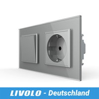 Livolo Schuko Steckdose Glas Taster Lichtschalter Impulsschalter Tastschalter Up