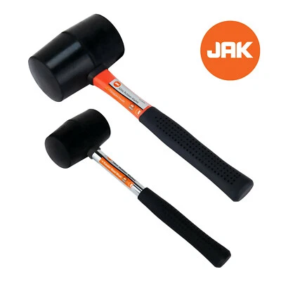 JAK 16oz & 32oz Rubber Mallet Hammer Camping Building Paving Tiling DIY Tool UK