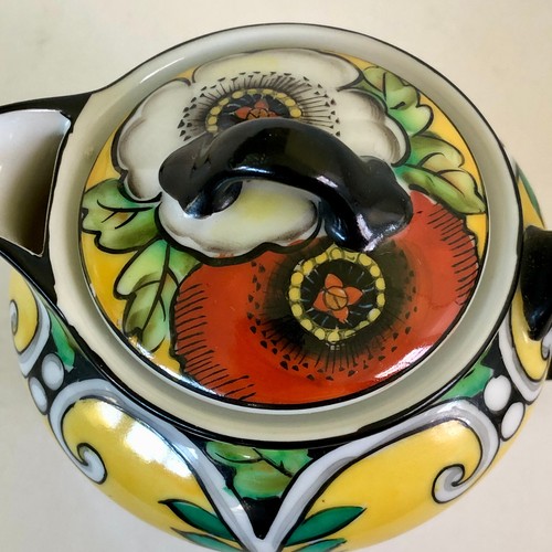 Noritake Art Deco Syrup Pitcher & Jam Jar Hand Painted - Picture 3 of 9