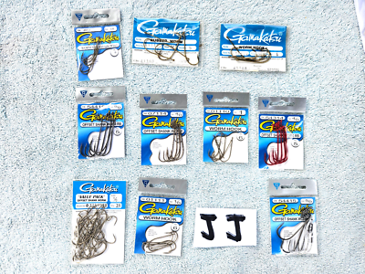 LOT 10 GAMAKATSU HOOKS Lot JJ Fishing tackle Lot Bulk Pack