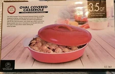 Enamel 3.5 Qt. Oval Covered Casserole. Chef's Counter. *New In Box. 2 Available.