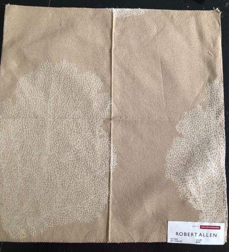 ROBERT ALLEN Neptune's Net in Sand 16 3/4 x 17 1/2" Embroidered Fabric Sample