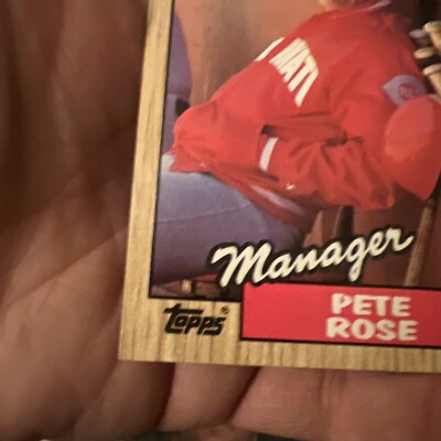 1987 topps pete rose cincinnati reds #393 rare baseball card 1987 Topps Pete Rose Cincinnati Reds #393 RARE Baseball Card
