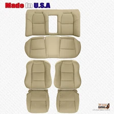 For 2004 Acura TL Driver Passenger Replacement Perforated Leather Seat Cover Tan