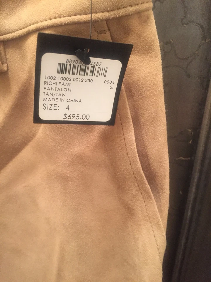 Nuevo con etiquetas Pantalón CLUB MONACO Richi Gamuza Cuero Tostado Culottes Cortos Talla 4 $695.00 Foto 3 de 4