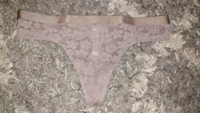 NeW Vs pink Floral Mesh thong Panty Size Small Toffee 