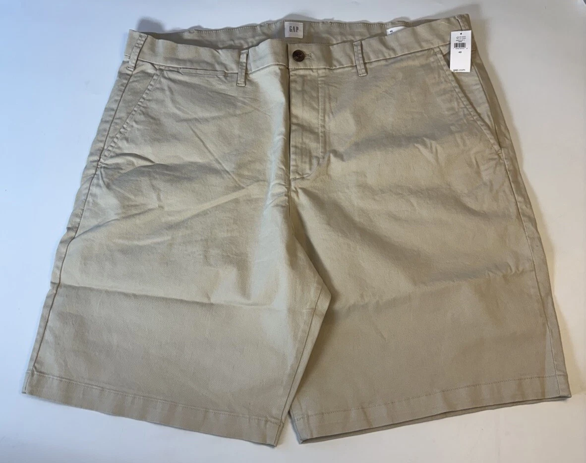 GAP Shorts Men's 40X10 Beige Chino Khaki Flat Front Shorts New
