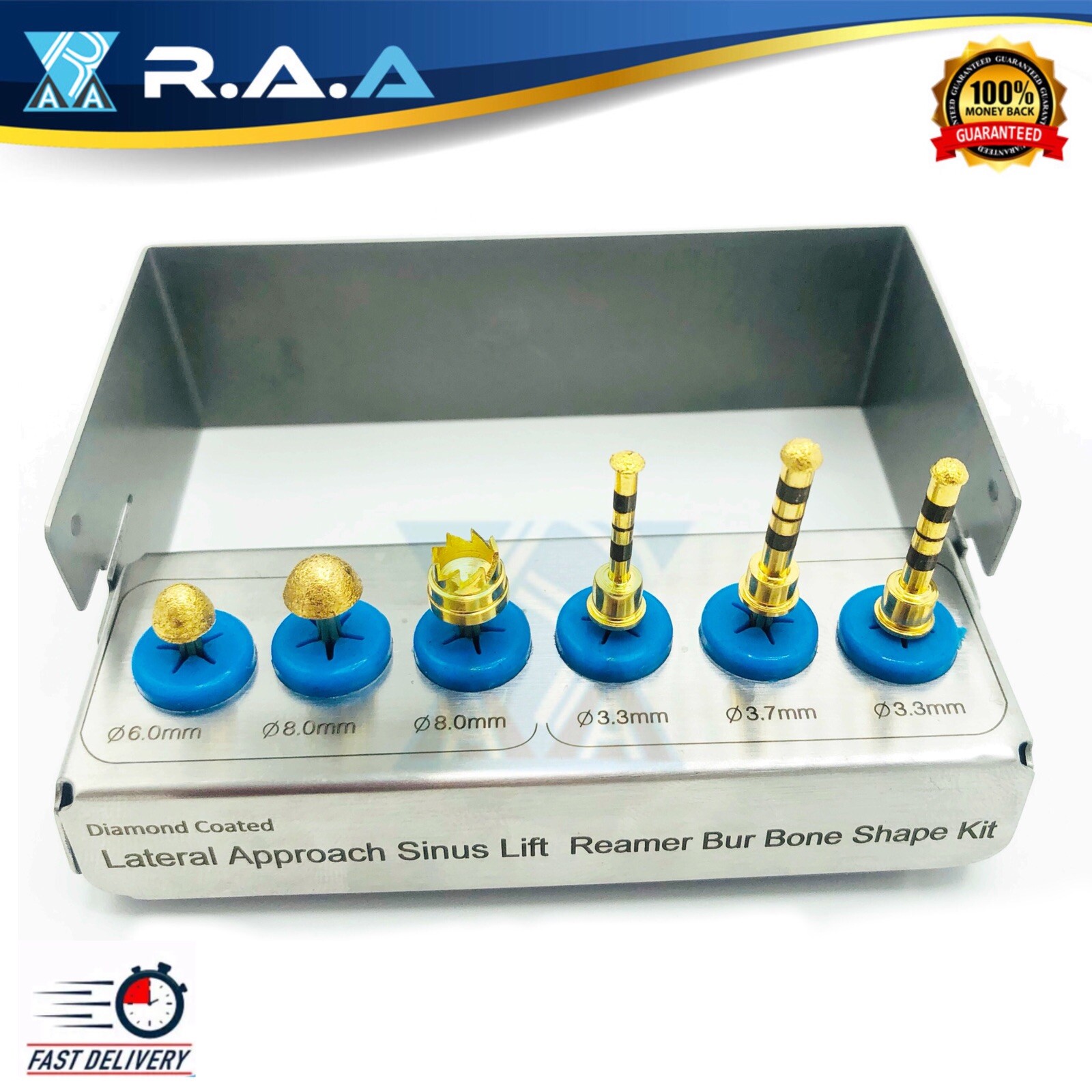 Dental Diamond Golden Lateral Approach Reamer Bur Bone Shape Sinus Lift ...
