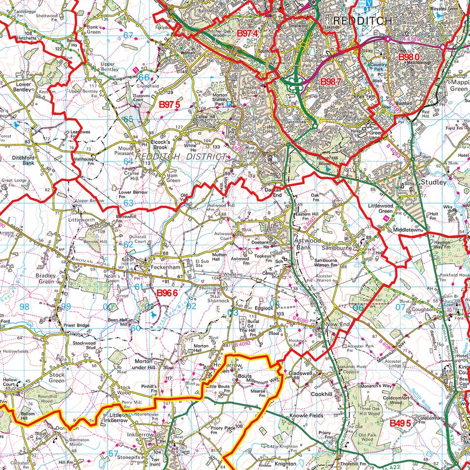 Map of Birmingham Postcode Sectors, Poster of Birmingham Postcodes ...