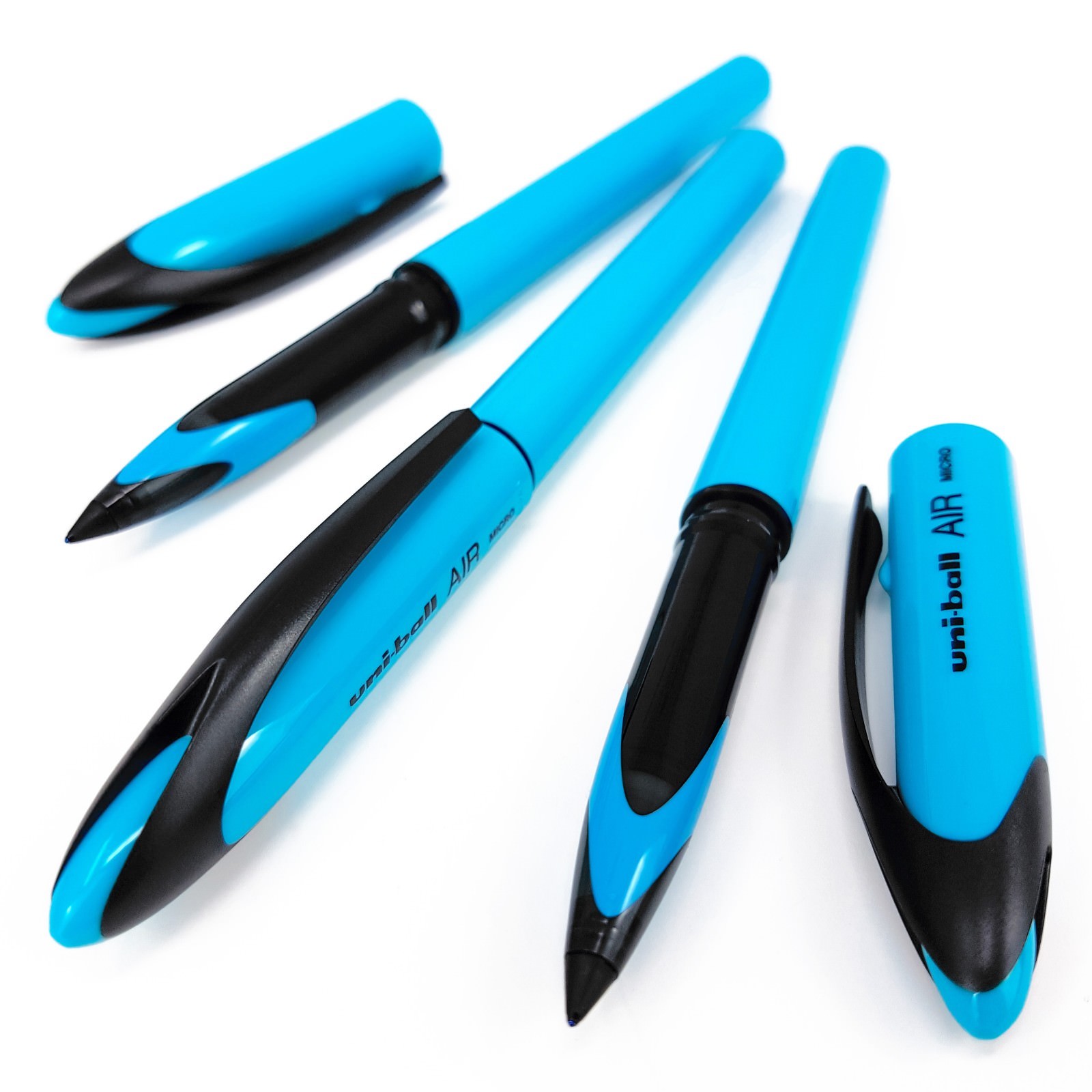Uni-Ball AIR Micro - 0.5mm Fine Rollerball - Blue Ink - Light Blue ...