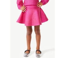 Scoop Girls Metallic Foil Mini Skirt Size M 7-8 Fuchsia Fedora
