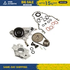 Timing Chain Kit Cover Gasket Water Oil Pump Fit 03-06 GMC Cadillac 4.8 5.3 6.0