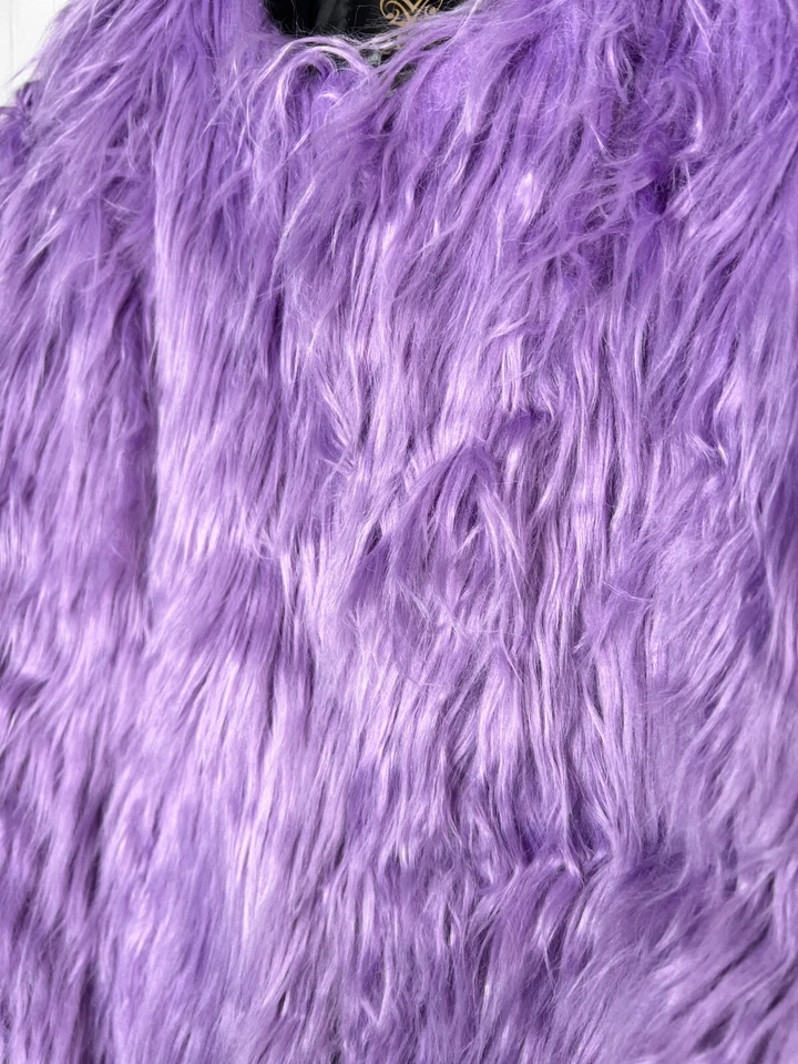 Ame Belle 女式夹克 M 紫色人造毛皮 Mod 有内衬优质俱乐部服装假日新品 — 第 4/4 张图片