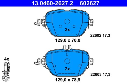 ATE 13.0460-2627.2 Set de Pastillas Freno, Disco Freno para , Mercedes-Benz - Imagen 1 de 6