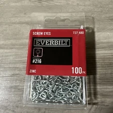 Everbilt #216 Zinc-Plated Steel Screw Eye (100-Piece per Pack)