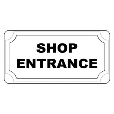 Shop Entrance Black Retro Vintage Style Metal Sign - 8 In X 12 In With Holes
