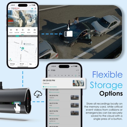 Rexing ProC4G 4G LTE 2-Channel Dash Cam with GPS – 2.5K Front + 1080p Rear - Picture 7 of 9