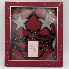 Victoria's Secret Very Sexy Starstruck Shine Strappy Open Teddy Black Sz. L NWT