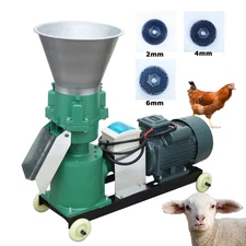 2mm 4mm 6mm Animals Feed Pellet Mill Machine 220V 3 Head Rollers Feed Pelletizer
