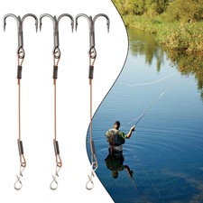 3pcs Pike Perch Bass Lure Fishing Stingers Treble Hooks Stainless Steel 3.5/5.5c