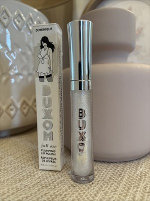 Buxom Full On Plumping Lip Polish Lip Gloss Dominique Clear Diamond Sparkle NIB