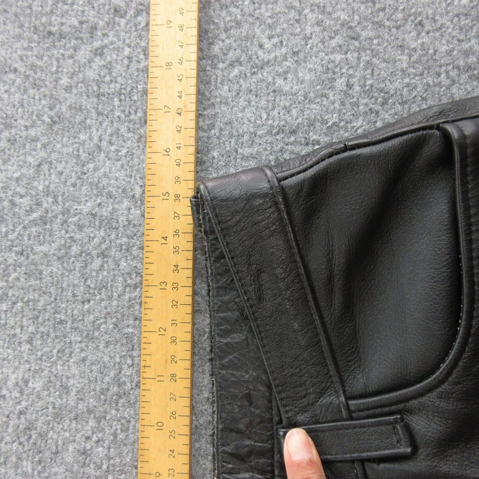 Antiga Calça de Couro Masculina Mr S 33 Couro Preto 30x31 Bolso BLUF São Francisco - Imagem 4 de 4