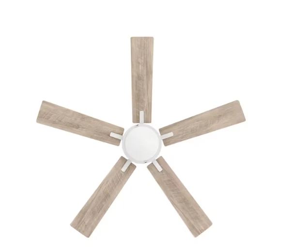 Hampton Bay Hugger II 52" Matte White Low Profile Ceiling Fan 2 LED Bulbs Includ - Image 4 of 4