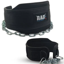 Dipping Belt with Chain Fitness Weightlifting Dip Belt Neoprene 36" Long Chain