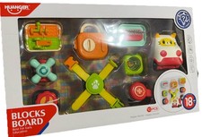 Huanger- 10 PCS Baby Blocks Board -Busy Board Set-Sensory Board