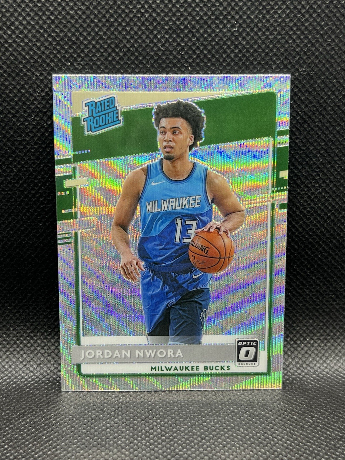 2020-21 Optic Jordan Nwora SILVER WAVE FANATICS RATED ROOKIE #189 Bucks Panini