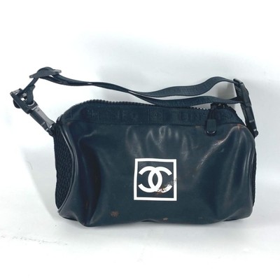 CHANEL Shoulder Bag Cylindrical Sports Shoulder Bag Black Women's