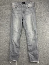 Hudson Blair Ped Jeans Womens 28 Gray Raw Hem Stretch Denim Skinny Ankle Crop