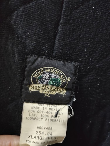 Vintage Wolf Mountain Hunting Wear Overalls Camo Men's XL Lined Double Leg *flaw - Picture 9 of 12