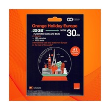 Preloaded Orange Travel Sim Card Now with 30GB of 4G Data, Unlimited Calls  ...