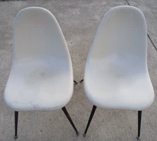 Vintage White Chromcraft Chairs,, MCM, Set of 2, Used