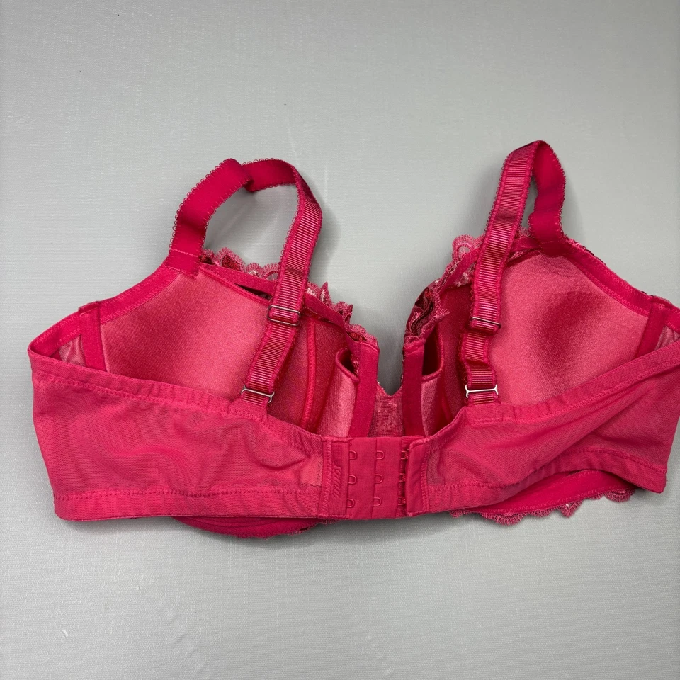 Soma Sensuous Lace Lined Bra 38D Embroidered Underwire Pink Adjustable Strap - Image 4 of 4