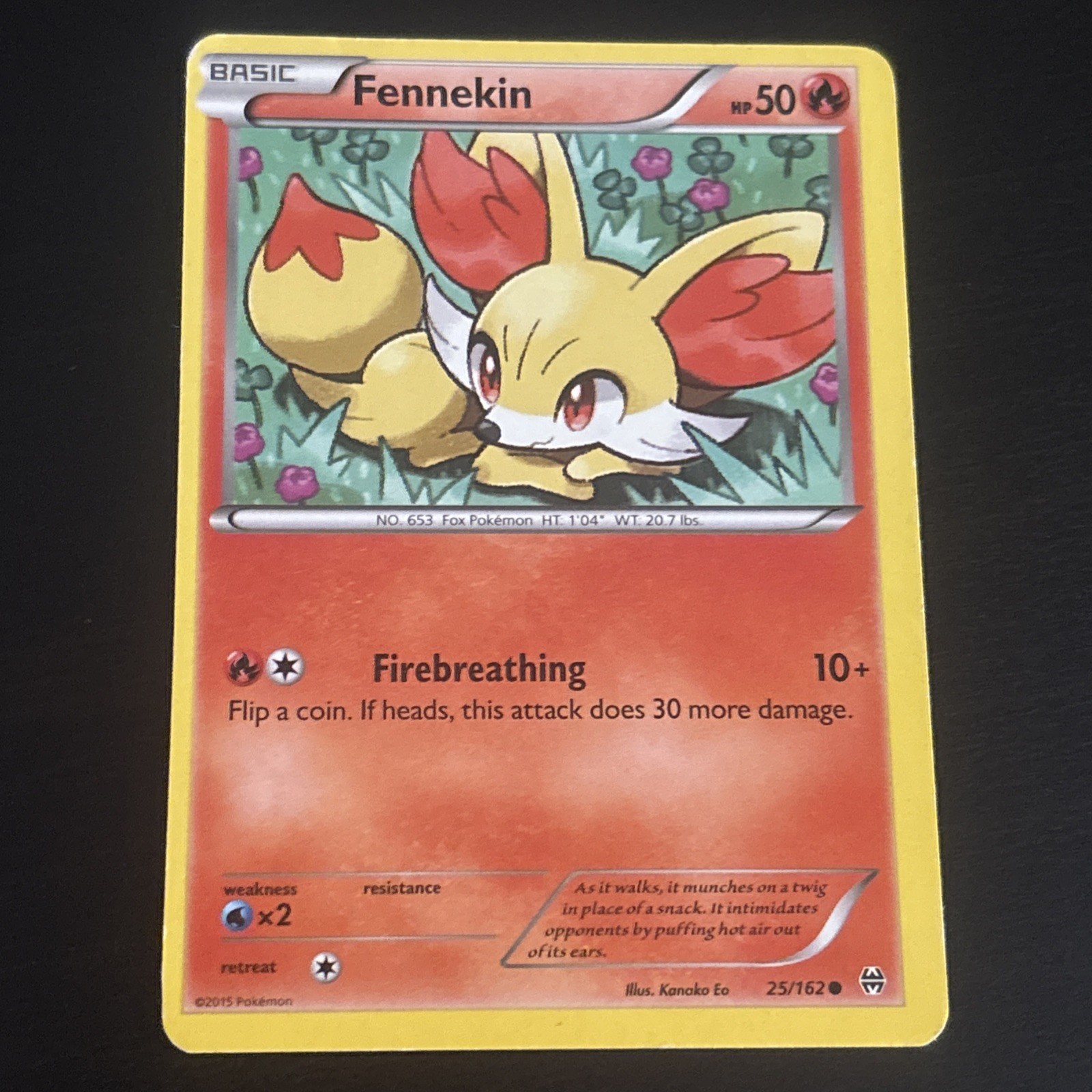 Fennekin 25/162 - Pokemon Card  XY - BREAKthrough