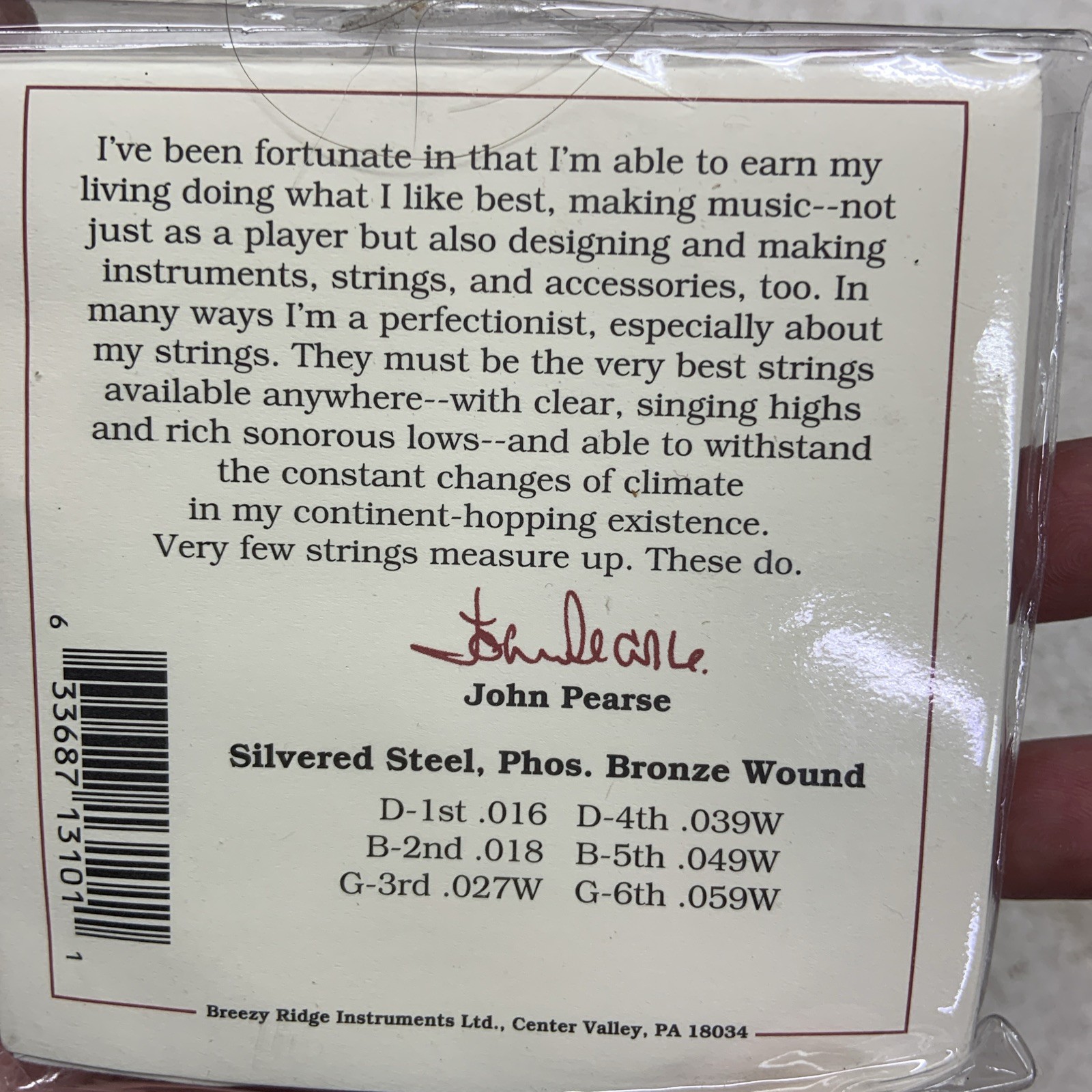 John Pearse Strings Phosphor Bronze Resophonic 16-59 #3100